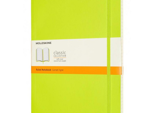 Блокнот Moleskine Classic Soft Xlarge A5+ 96 листов в линейку салатовый на сшивке (190x250 мм)